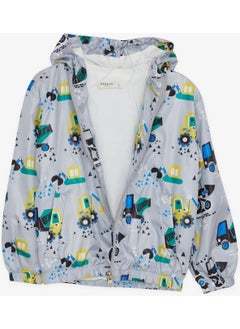 Breeze Girls & Boys Boy's Raincoat Cheerful Business Machines Patterned 1-5 Years, Gray  - Image 2