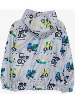 Breeze Girls & Boys Boy's Raincoat Cheerful Business Machines Patterned 1-5 Years, Gray  - Image 3