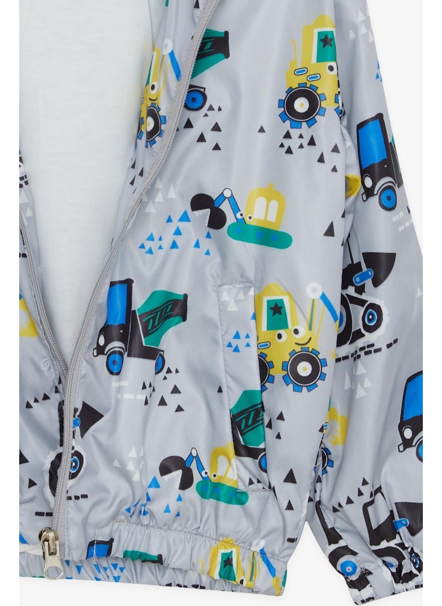 Breeze Girls & Boys Boy's Raincoat Cheerful Business Machines Patterned 1-5 Years, Gray  - Image 5