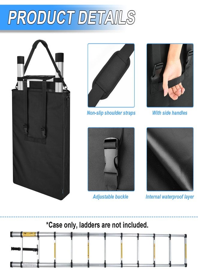 Homakover Black Telescoping Ladders Bag with Shoulder Strap, Extension Ladders Bag, Household Engineering Ladder Carrying Case, Black, Travel - Image 4