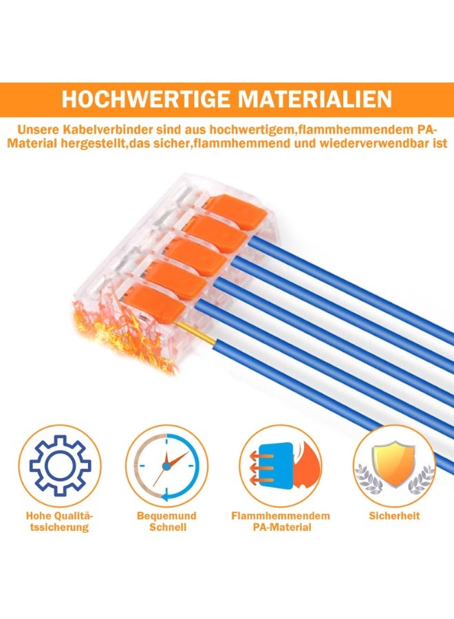 OSHIMA 60PCS Lever Wire Connectors, Cable Connectors, Connector Conductor Compact, Conductor Clamp Cable Clamps Electric, 10 pieces 5-port inputs, 20 pieces 2-port inputs and 30 pieces 3-port inputs - Image 4