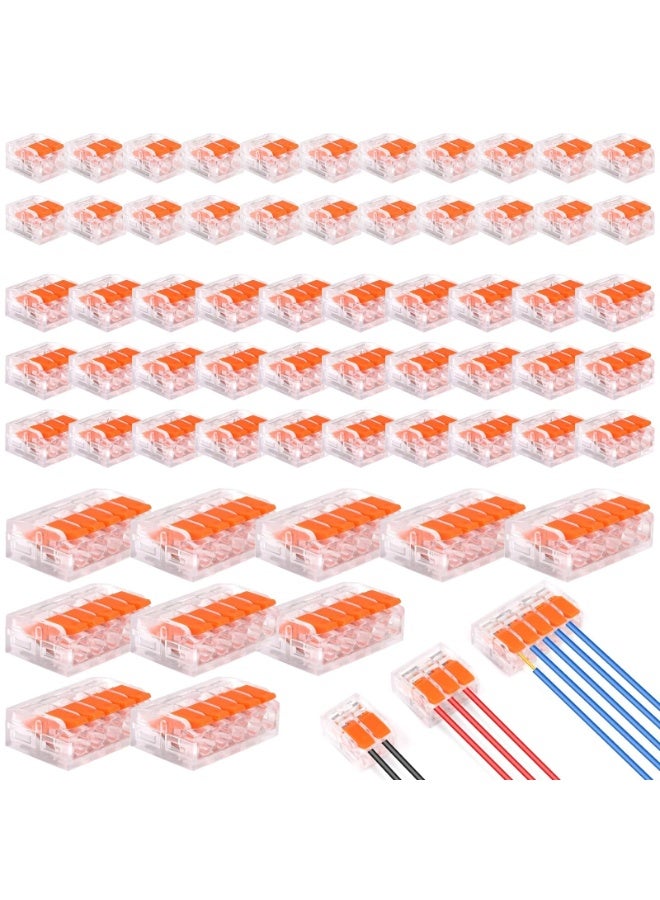 OSHIMA 60PCS Lever Wire Connectors, Cable Connectors, Connector Conductor Compact, Conductor Clamp Cable Clamps Electric, 10 pieces 5-port inputs, 20 pieces 2-port inputs and 30 pieces 3-port inputs - Image 1