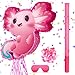 Seematn Axolotl Piata Birthday Party Decorations Animals Piata with a Blindfold Bat and Confetti for Axolotl Party Favor Birthday Girl Kid Baby Shower Supplies 1575 x 122 x 295 Inch - Image 2