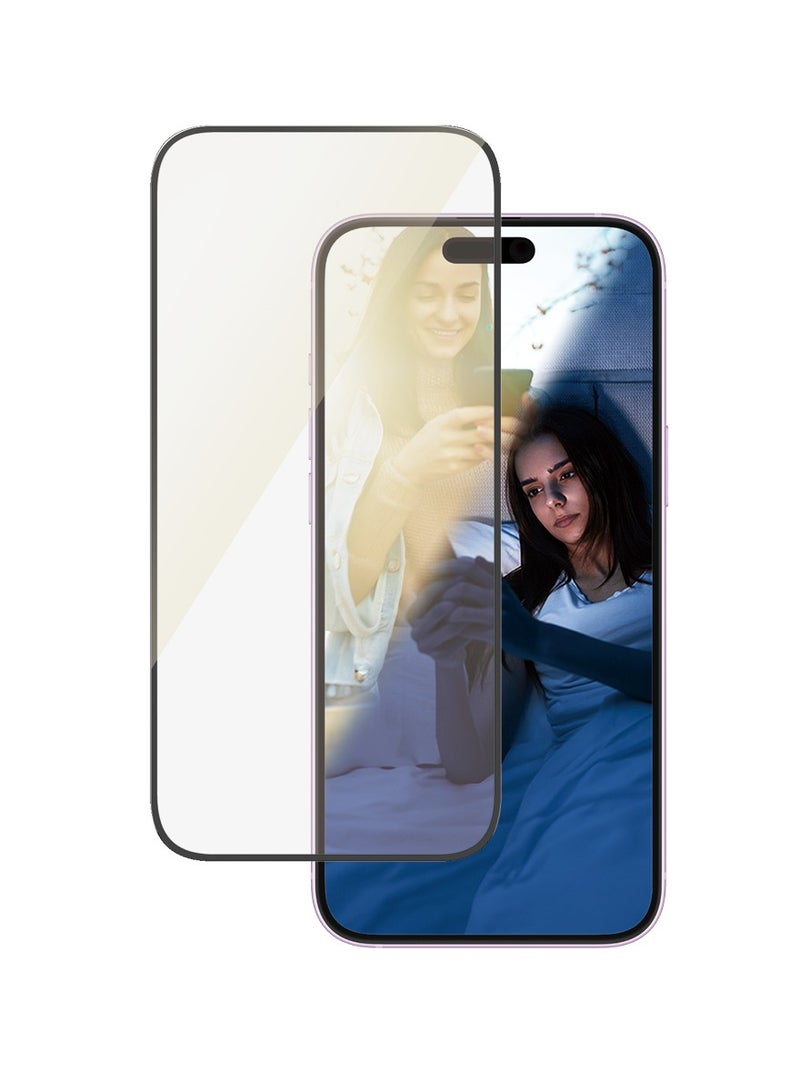 PanzerGlass حماية شاشة PanzerGlass® للعناية بالعيون لجهاز Apple iPhone 16 Plus مضادة للانعكاس، مضادة للضوء الأزرق، زجاج مقسى، مقاومة عالية للخدوش، مقاومة للصدمات - مع مساعدة التركيب لتسهيل التثبيت - Image 2