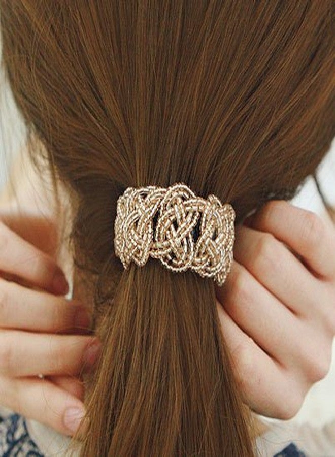 Meilliwish Crystal Beads Ponytail Holder Hair Tie (Dark Blue) (B10) - Image 2