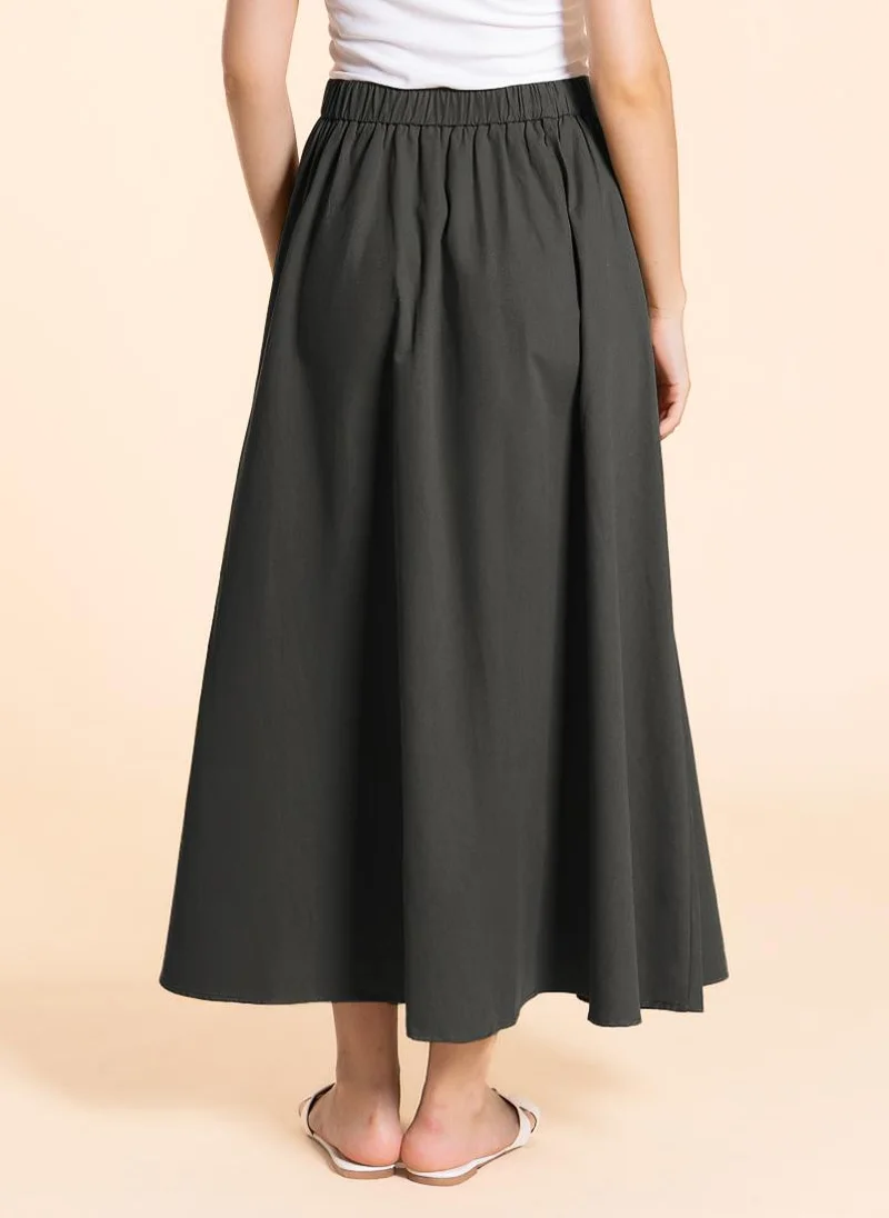SHAPES DETAILED A-LINE MAXI SKIRT