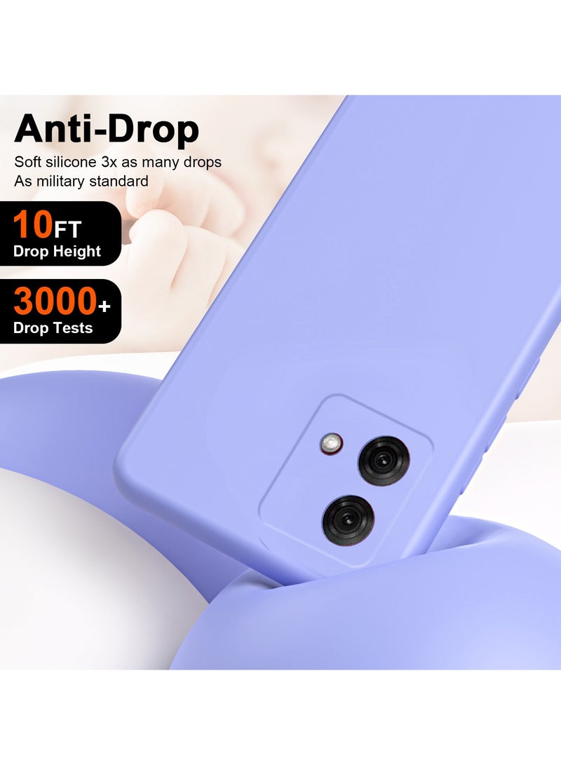 For Motorola Moto G84 5G Case Slim Liquid Silicone Protective Cover Purple - Image 3