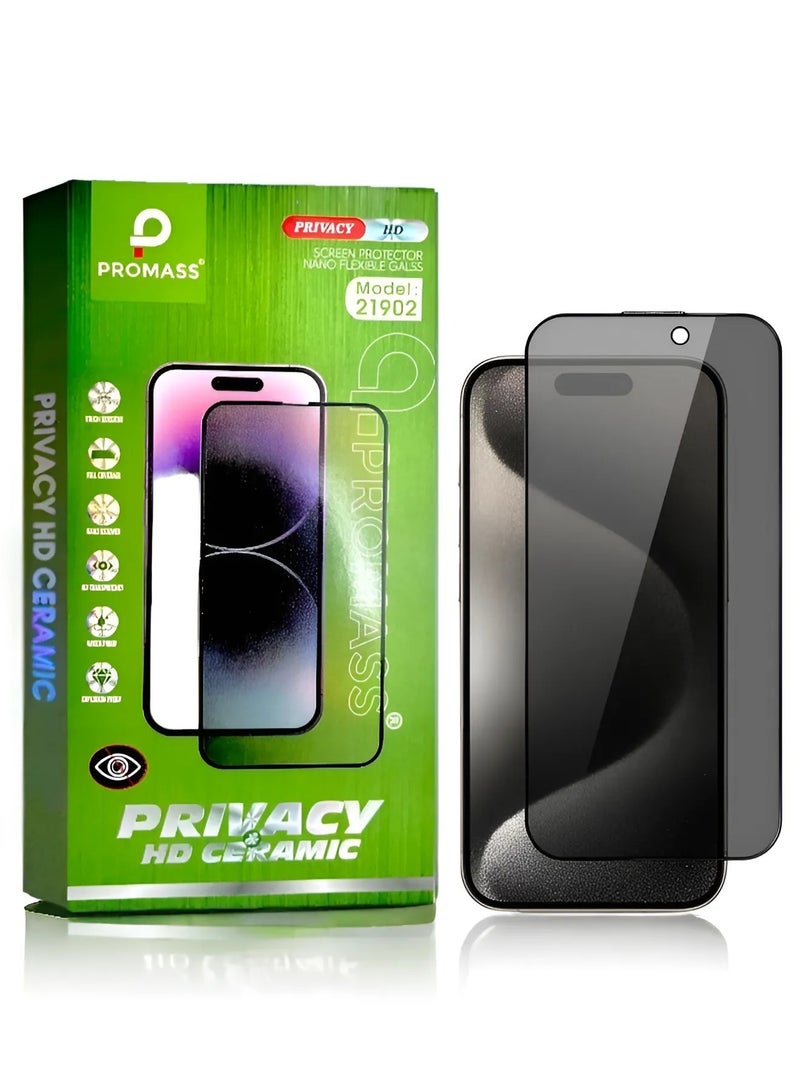 PROMASS HD Ceramic Screen Protector Anti-Spy for iPhone 14 to Protect Privacy from Promass, maximum protection for the screen from scratches and breakage - Image 1