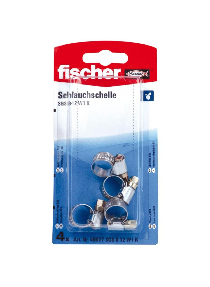 Fischer Fischer Hose Clamp SGS 8-12 W1 K Pack 4Pcs 