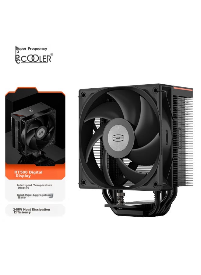 Pccooler Rt500 Digital Display, Bk Matte Black, Cpu Air Cooler - Image 1