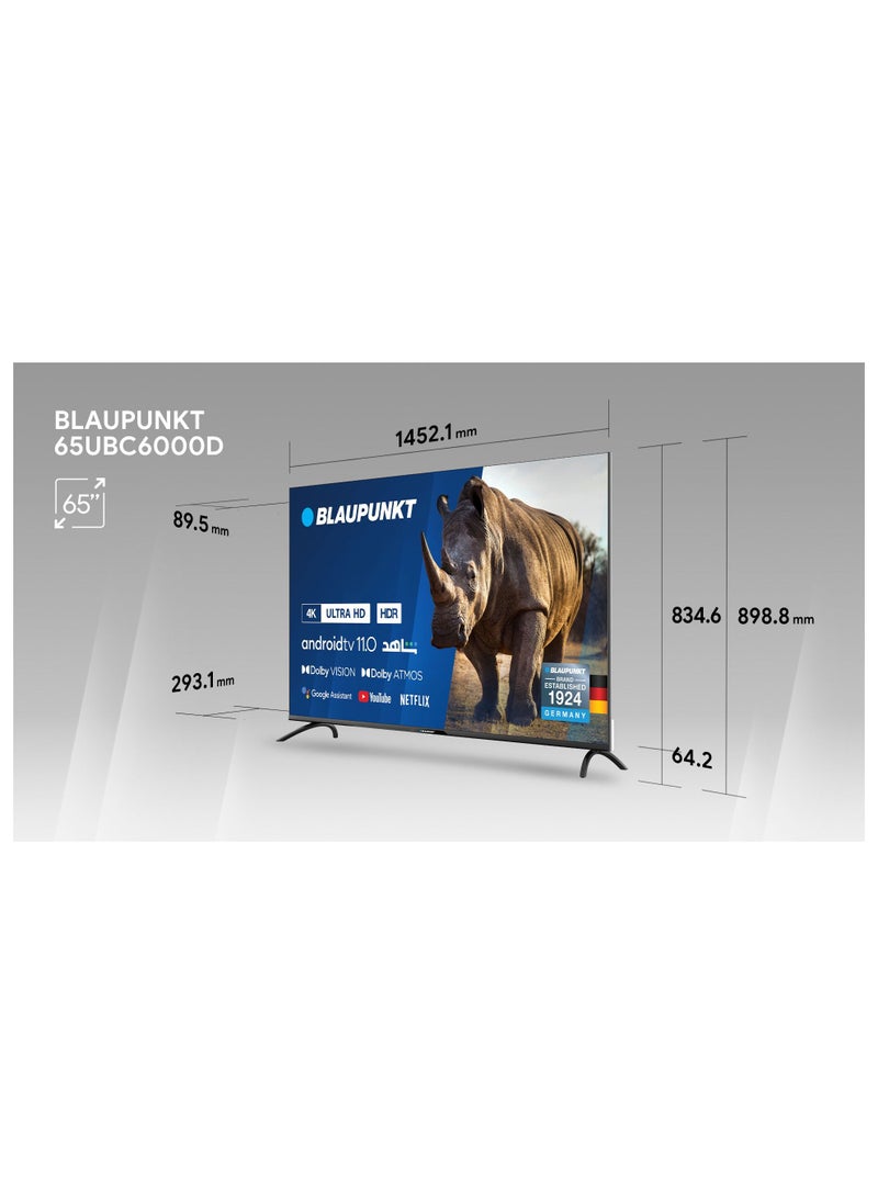 Blaupunkt - Blaupunkt 65UBC6000D - 65" 4K-UHD Android Smart TV with Dolby Vision and Dolby Atmos - Image 1
