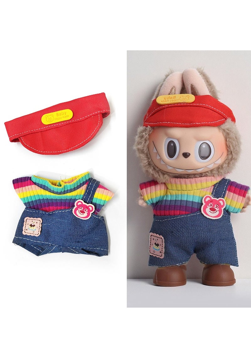 LABUBU Labubu Colorful Outfit Set with Accessories for 17cm Doll (Clothing Only, Doll & Shoes Not Included) 