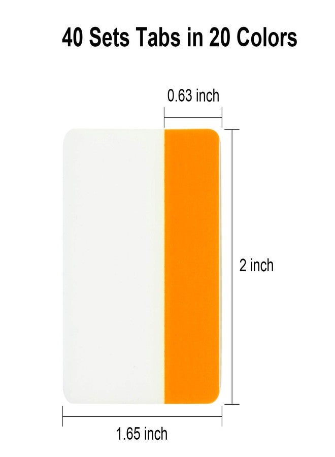 Jovitec 800 Pcs 40 Sets Sticky Tabs 2 Inch Colored Index Tabs Writable and Repositionable Labels for File Folders Books Reading Notes Classify File(Novelty Colors) - Image 2