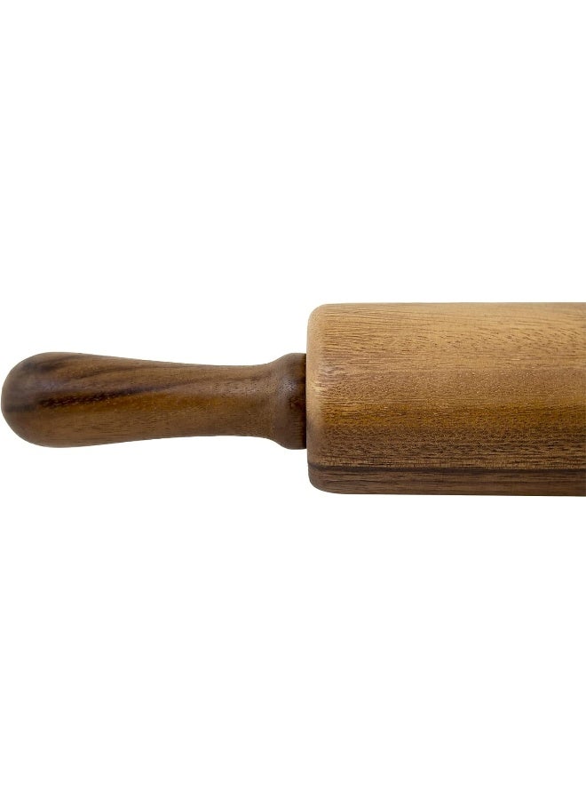 Billi Classic Wooden Revolving Rolling Pin 23cm - Acacia Wood Dough Roller with Handles for Baking Pasta Pizza Fondant Cookie Noodles Bread - Image 4