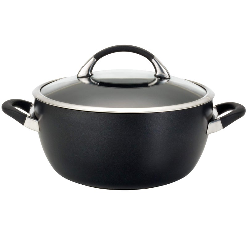 Circulon Symmetry Hard Anodized Nonstick Casserole DishCasserole Pan with Lid  55 Quart Black