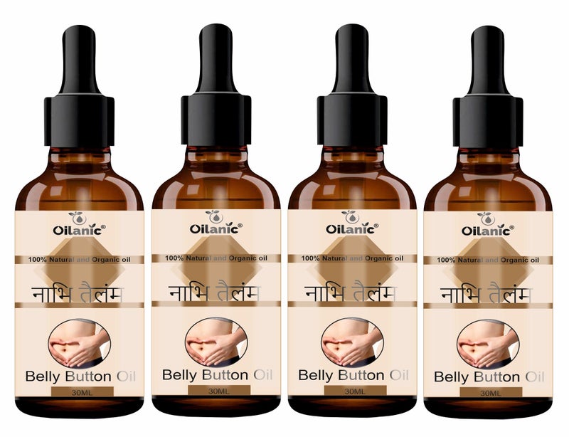 Oilanic Natural Belly Button Oil for Women and Men (Pack of 4, Each 30 ml)|Pure and Organic Nabhi Tailam Ayurvedic Oil for Glowing Skin for Digestion, Detox and Immunity Boost, for Daily Use Navel oil - Image 1