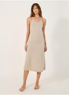 T LACE RACERBACK SLIPDRESS-MIDI
