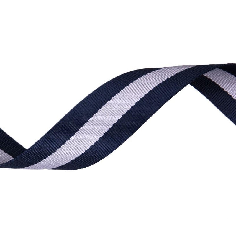 Aklima Bag Strap 1 Inch,1 Roll-12 Meter Bags Striped Woven Niwar Patta Tape Premium Nylon Webbing Strap Roll for Bag Making,Chair Repairs,Handicrafts & DIY Projects Heavy Duty Quality (NAVY BLUE-GREY) - Image 1