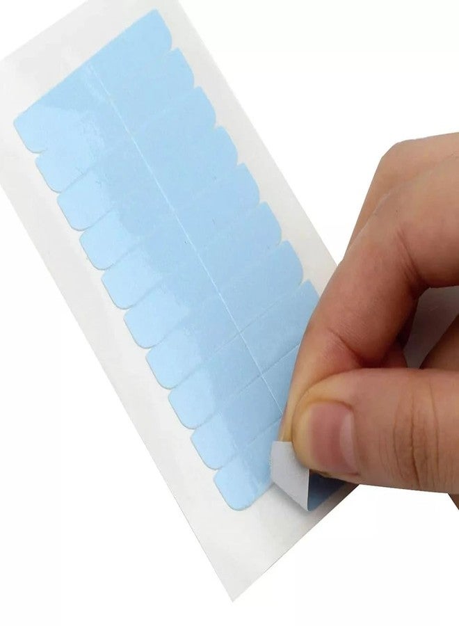 Ritzkart Extension Strips - Double-Sided Adhesive Wig Tabs Human Toupee & Beard Blue Strips for Hair Extensions 12 Replacement Tabs per Sheet Strong Hold Hair (5 SHEET / 60 PC) - Image 1