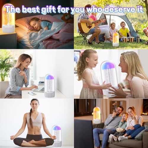 DRSYXCS Jellyfish Bluetooth Speaker Lamp for Kids Teens Adults, Color Changing LED Night Light with 7 Dynamic Modes, Portable Wireless Audio, Cute Desk Decor & Unique Mood Light (Orange) - Image 3