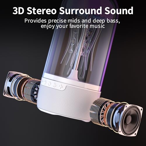 DRSYXCS Jellyfish Bluetooth Speaker Lamp for Kids Teens Adults, Color Changing LED Night Light with 7 Dynamic Modes, Portable Wireless Audio, Cute Desk Decor & Unique Mood Light (Orange) - Image 5