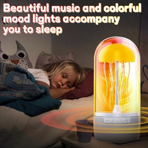 DRSYXCS Jellyfish Bluetooth Speaker Lamp for Kids Teens Adults, Color Changing LED Night Light with 7 Dynamic Modes, Portable Wireless Audio, Cute Desk Decor & Unique Mood Light (Orange) - Image 4