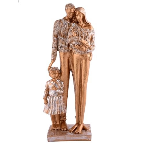 zart Resin Love Family Couple Showpiece for Home Decor Showpiece & Perfect for Home Shelves Decor Showpiece Golden, 15L x 10W x 19H Centimeters - Image 3