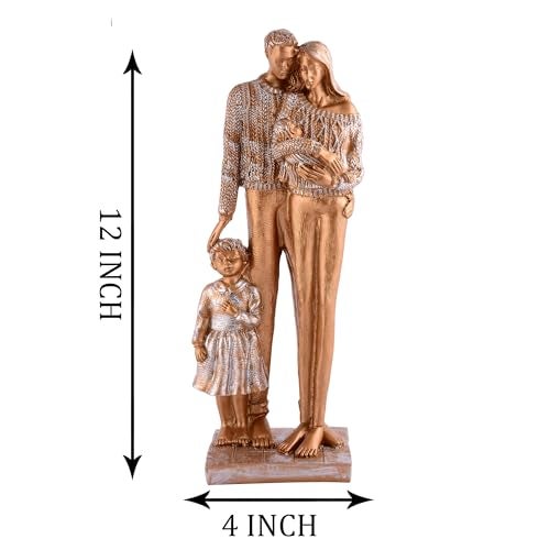 zart Resin Love Family Couple Showpiece for Home Decor Showpiece & Perfect for Home Shelves Decor Showpiece Golden, 15L x 10W x 19H Centimeters - Image 4