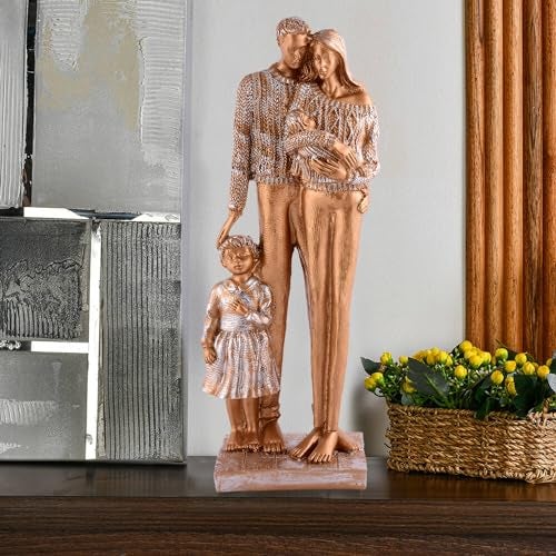 zart Resin Love Family Couple Showpiece for Home Decor Showpiece & Perfect for Home Shelves Decor Showpiece Golden, 15L x 10W x 19H Centimeters - Image 1