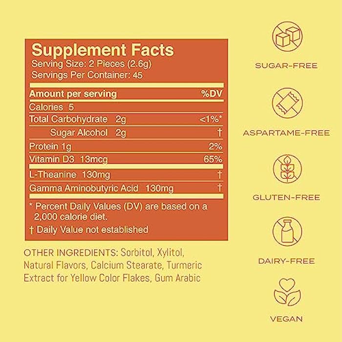 Neuro Calm & Clarity Mints - GABA L-Theanine Stress Supplement with Vitamin D3 - Non-Drowsy, Functional Calming Mints for Mood, Mental Clarity & Cognitive Function - Honey Lemon, 90 ct - Image 3