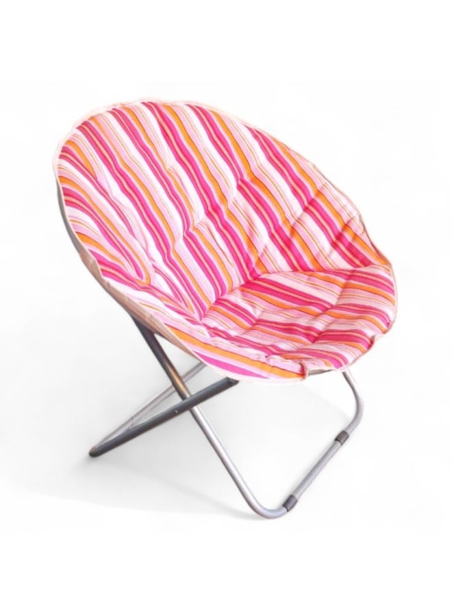 Moon chair - Folding Chair - striped pink - Image 1