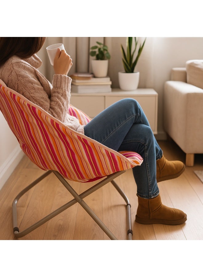 Moon chair - Folding Chair - striped pink - Image 2