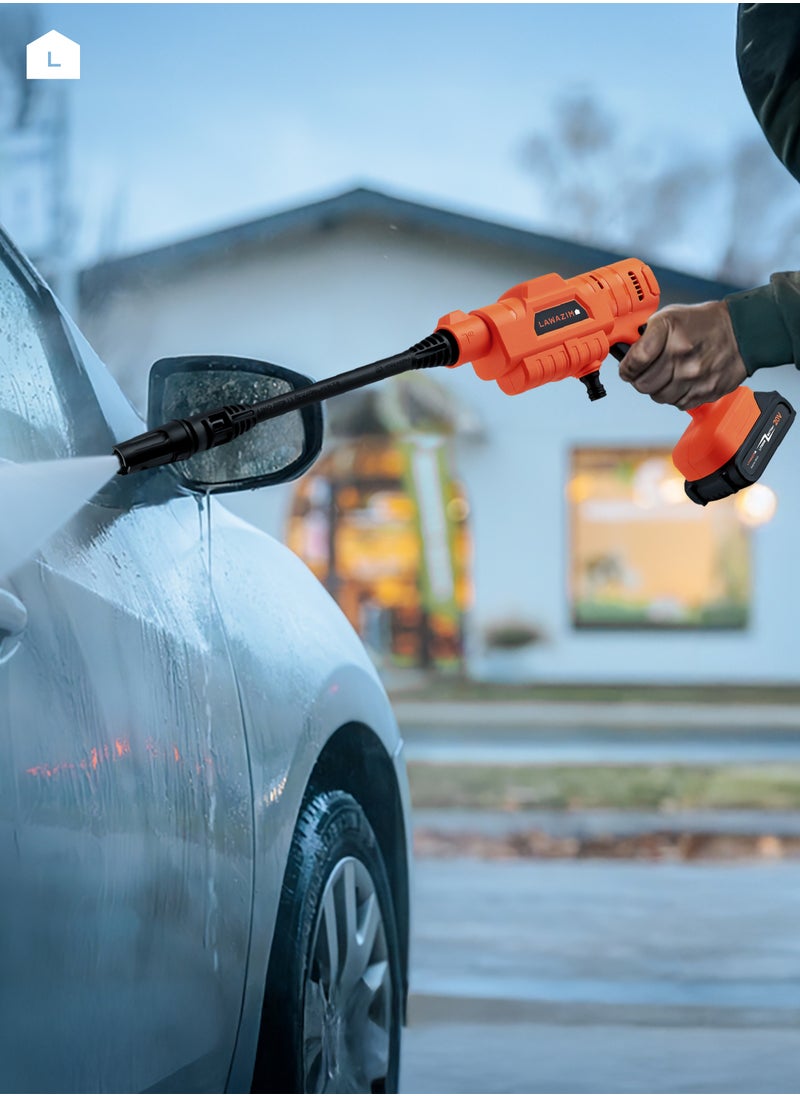 LAWAZIM Pro7 Cordless High Pressure Washer – 20V Portable Power Cleaner with Adjustable Pressure, 2 Batteries, Hose, Soap Bottle, and Filter – Ideal for Car Washing, Outdoor Cleaning, and Garden Maintenance  - Image 5