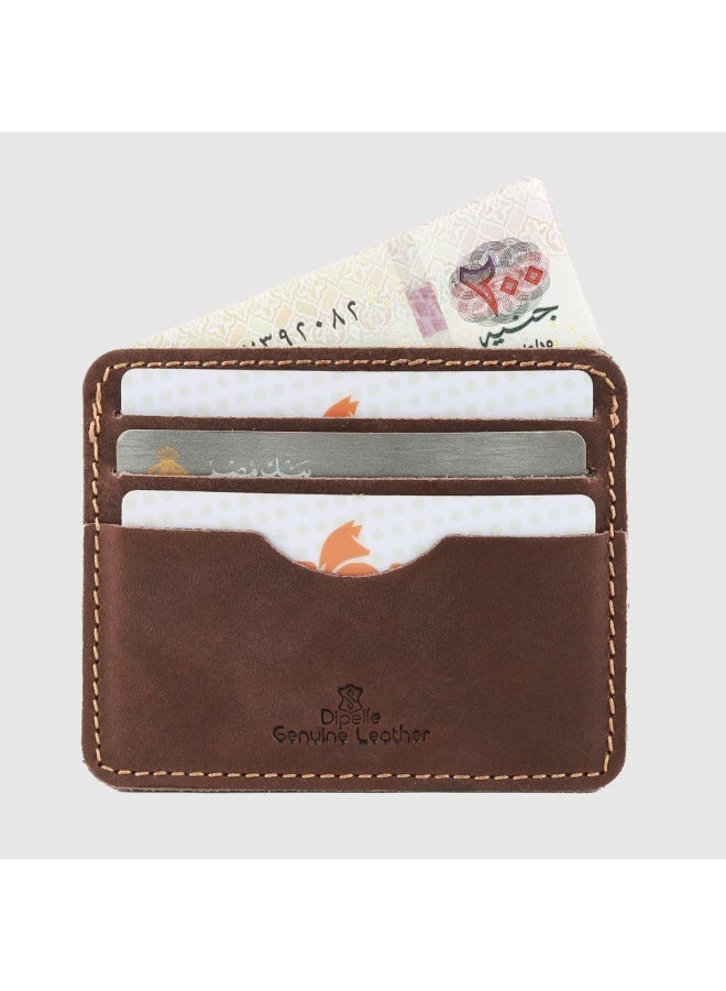 Fox Natural Leather Card Holder for Men and Women | Features 7 Slots | Slim Design