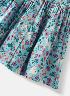 Nautinati Nautinati Girls' Floral and Animal Printed Schiffli Collar Dress  - Image 4
