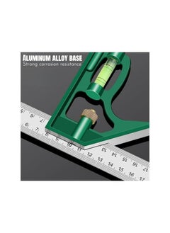 PROMASS Combination Square Tools, 2-Piece Set 30cm Stainless Steel Combination Squares with Adjustable Right Angle Ruler, L-Shaped Square, High Precision for Carpentry, Drafting, Product Measurement  - Image 2