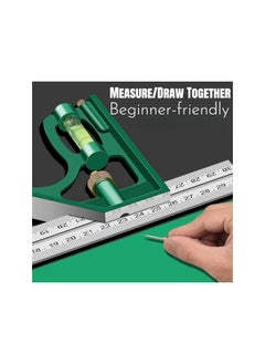 PROMASS Combination Square Tools, 2-Piece Set 30cm Stainless Steel Combination Squares with Adjustable Right Angle Ruler, L-Shaped Square, High Precision for Carpentry, Drafting, Product Measurement  - Image 3