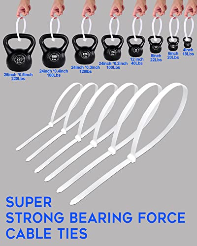 WLEAD Large Zip Ties Heavy Duty Outdoor 24 inch (50 Pack), Heavy Duty Zip Ties 120 lbs Tensile Strength Outdoor UV Resistant,Awnings Tying Branches Bundling of Crops Fixed Water Pipes - Image 3
