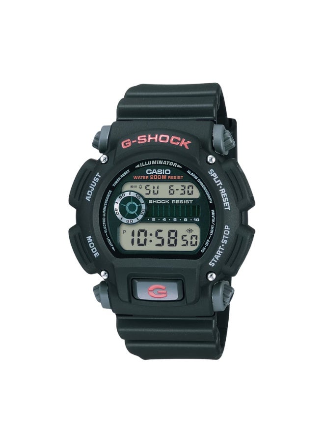 Casio G-Shock DW-9052-1V, Digital Watch, Black Resin Band and Case, Shock Resistant, 200M Water Resistance, EL Backlight, Stopwatch, Countdown Timer, Alarm, Auto Calendar - Image 1