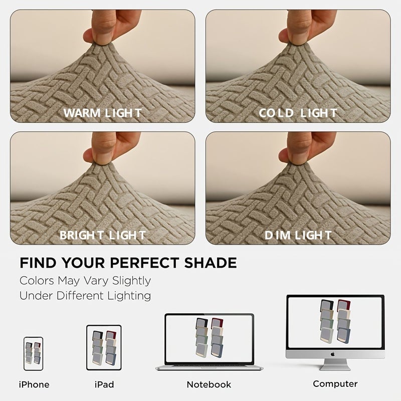 Winerod Elastic Jacquard Striped Striped Check Sofa Cushion Cover Dustproof Cat Scratchproof Machine Washable - Image 2