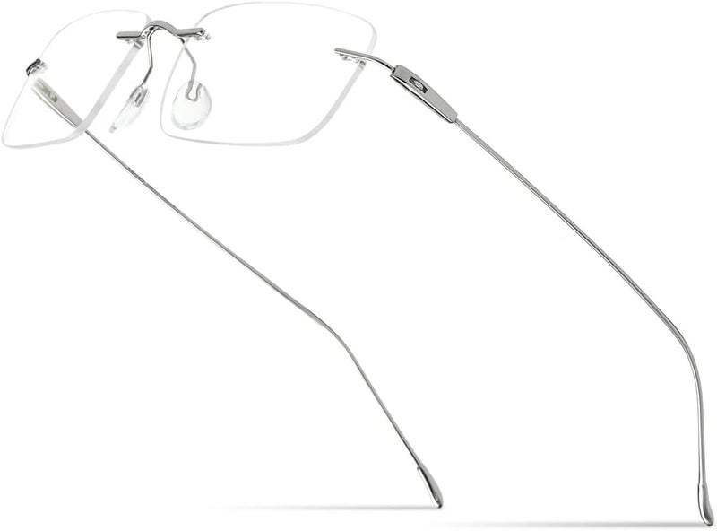 FONEX Titanium Glasses Frame,Rimless Frameless Optical Eyewear Eyeglasses for Men and Women F85634 - Image 1