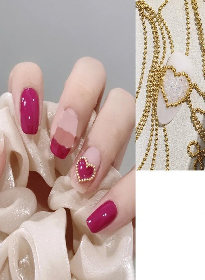 Bellecrey 100cm Gold Silver 3D Rhinestone Decorations Steel Ball Chain Nail Accessories Nail Chains Ornaments Art Studs for Manicure Decoration Gold Charms DIY 2025 Style Metal Art Jewelry 1.0mm - Image 5