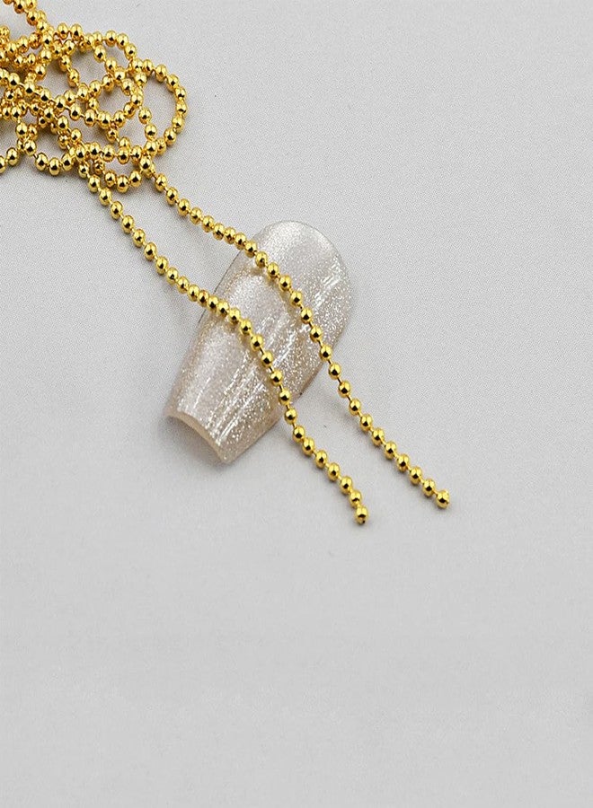 Bellecrey 100cm Gold Silver 3D Rhinestone Decorations Steel Ball Chain Nail Accessories Nail Chains Ornaments Art Studs for Manicure Decoration Gold Charms DIY 2025 Style Metal Art Jewelry 1.0mm - Image 1