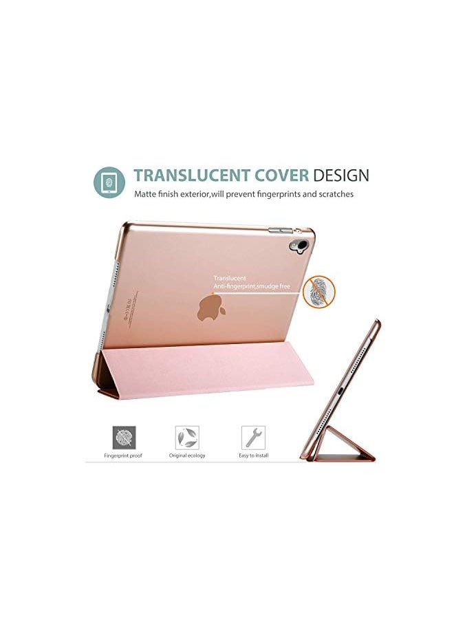 Ipad Pro 9.7 Case 2016 (Old Model), Ultra Slim Lightweight Stand Smart Case Shell With Translucent Frosted Back Cover For Apple Ipad Pro 9.7 Inch (A1673 A1674 A1675) -Rosegold