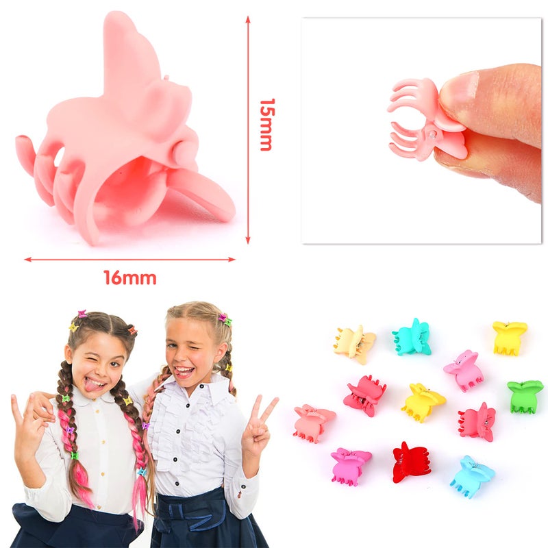 JANYUN 50 Pcs Colorful Mini Hair Claw Clips Clamps Accessories for Baby Toddler Girls Decorative Bun Thin Hair (Wing) - Image 2