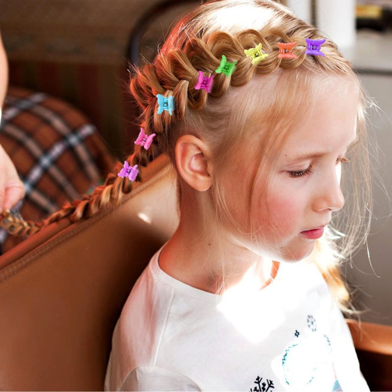JANYUN 50 Pcs Colorful Mini Hair Claw Clips Clamps Accessories for Baby Toddler Girls Decorative Bun Thin Hair (Wing) - Image 5