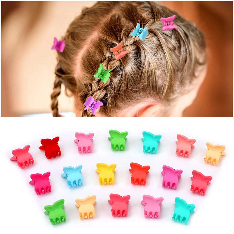 JANYUN 50 Pcs Colorful Mini Hair Claw Clips Clamps Accessories for Baby Toddler Girls Decorative Bun Thin Hair (Wing) - Image 1