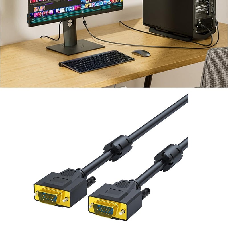 3m Fast Speed VGA Cable With Magnetic Rings Enhanced Clarity 1080P - Image 3