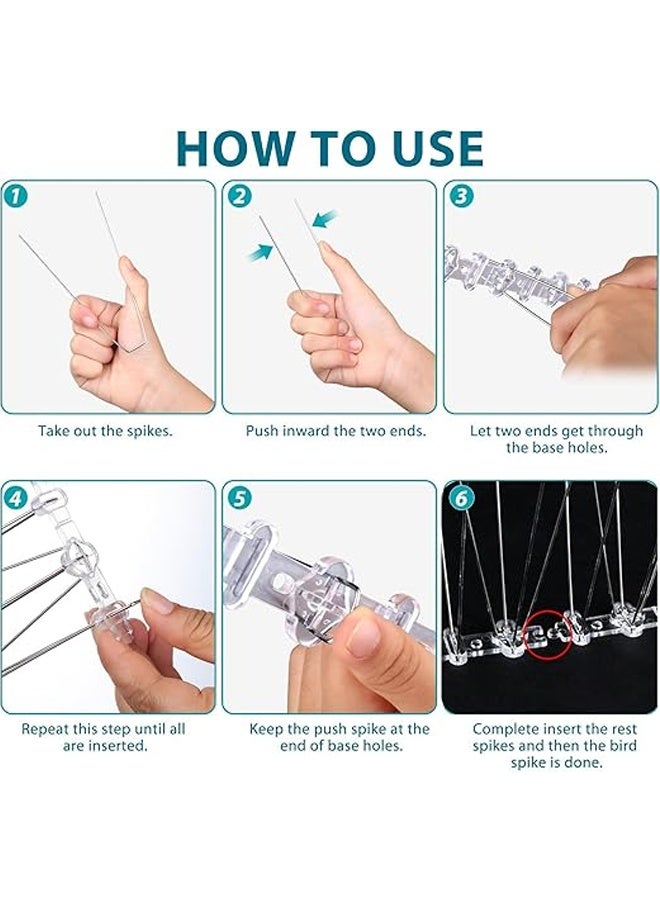 Generic Bird thorns, pigeon thorns  stainless steel bird thorns with plastic base, durable bird repellent arrow set, outdoor stainless steel bird thorns easy to install (suitable for small birds and squirrels)  - Image 4