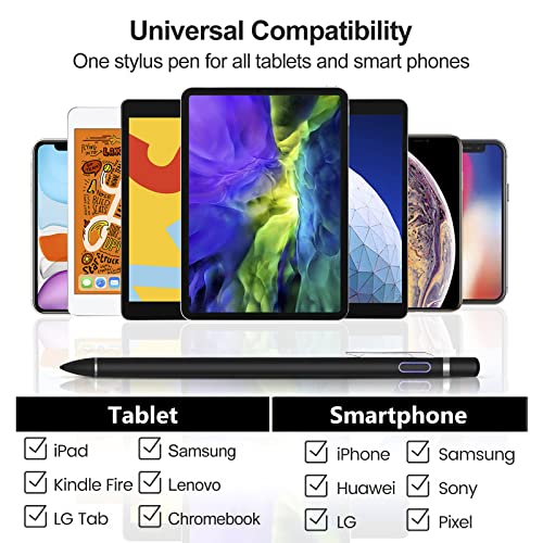Buteny Aluminium Stylus Pen for Touch Screens, Digital Pencil Active Pens Fine Point Stylist Compatible with iPhone iPad Pro and Other Tablets, Black - Image 4